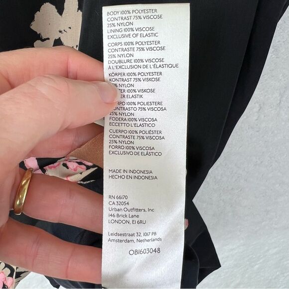 Free People Floral Bow Front Babydoll Mini Dress Empire Waist Coquette Y2K Sz S - Picture 10 of 13